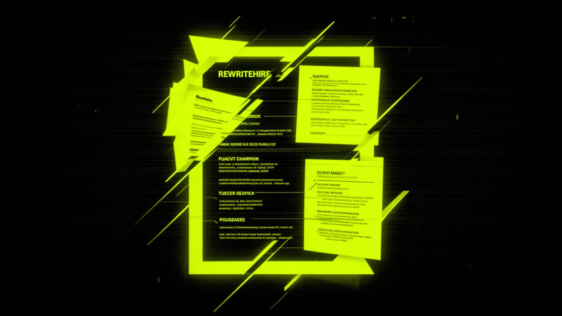 Resume reassembled around a glowing scoring grid
